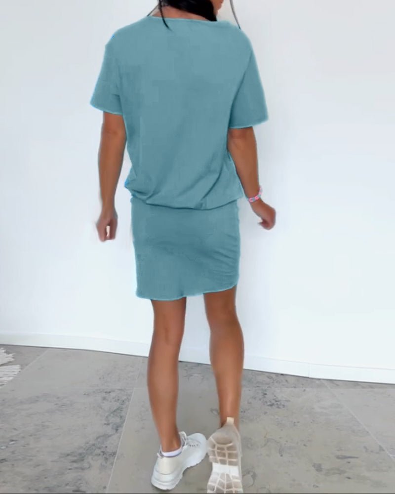 Robe courte femme stretch style casual chic