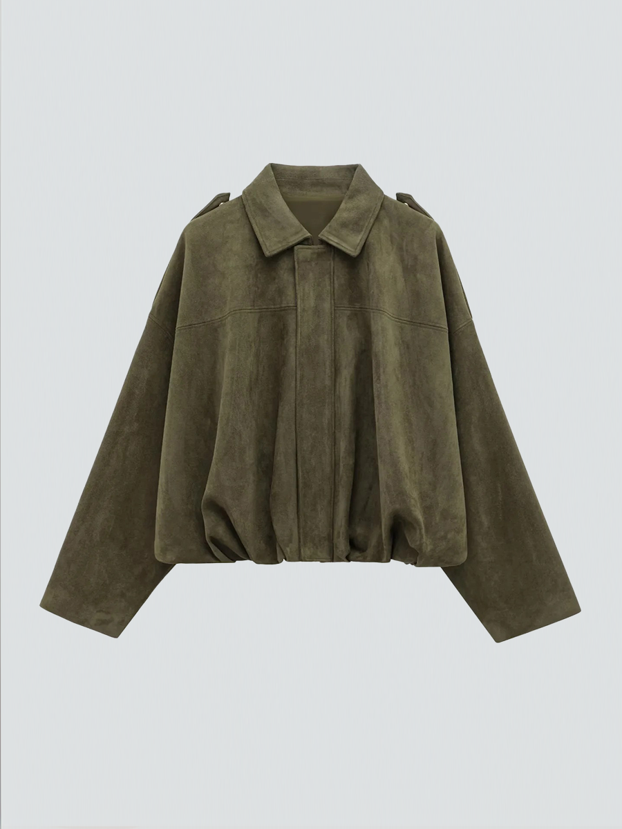 Veste femme oversize effet suédine coupe ample style moderne mi-saison