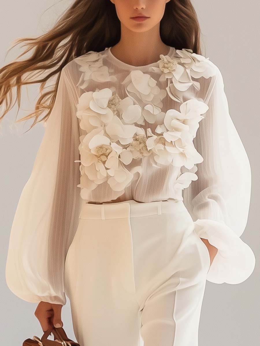 Top Femme à Fleurs au Style Léger et Élégant