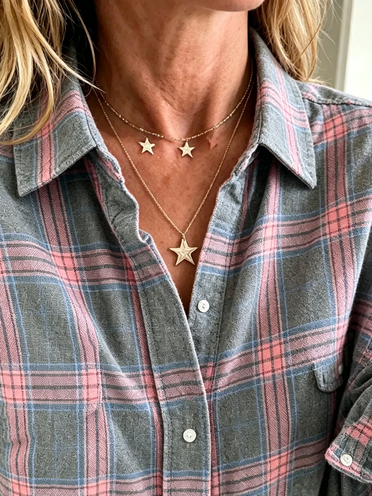 Chemise femme oversize à carreaux en coton