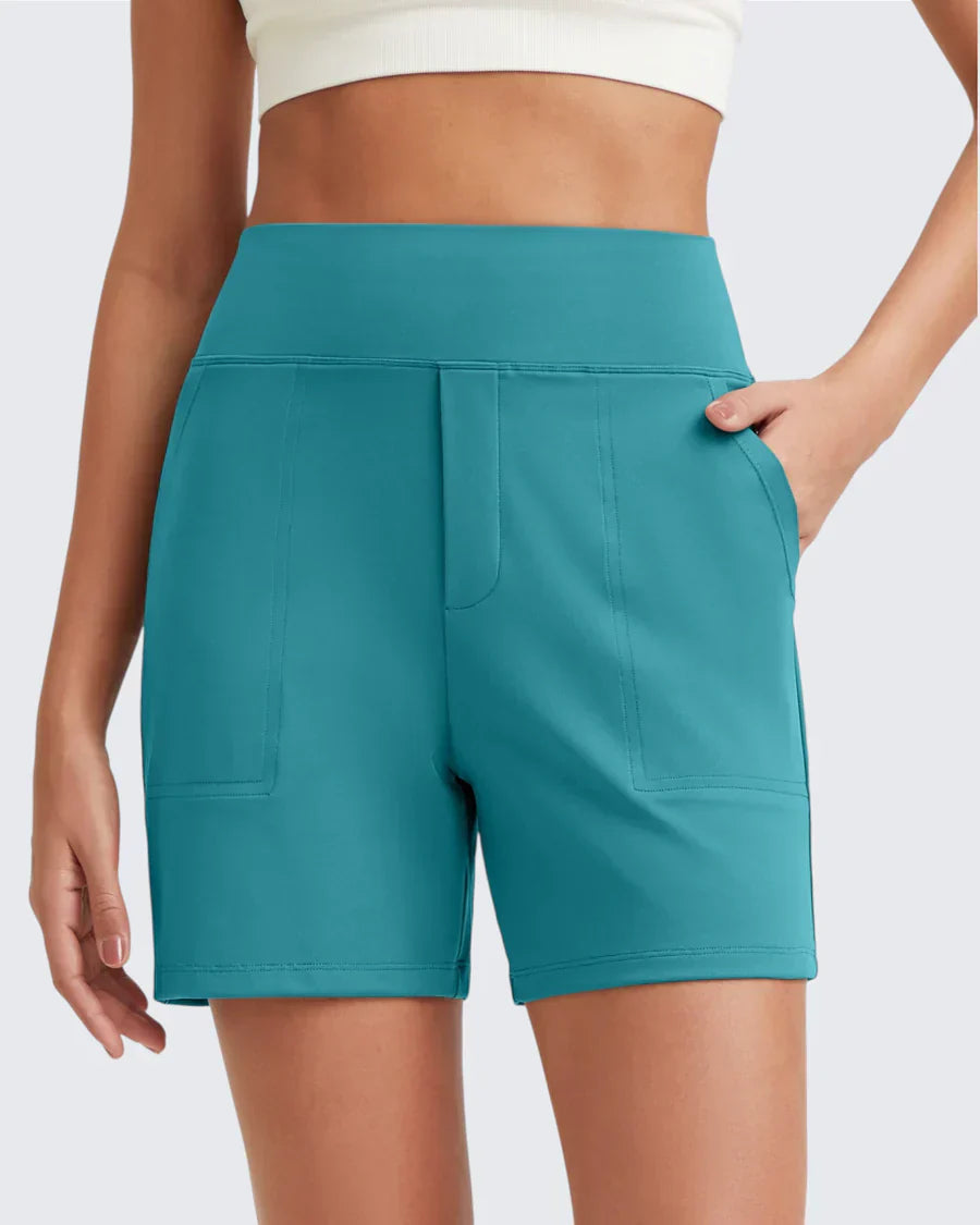 Short femme taille haute avec poches profondes pratiques