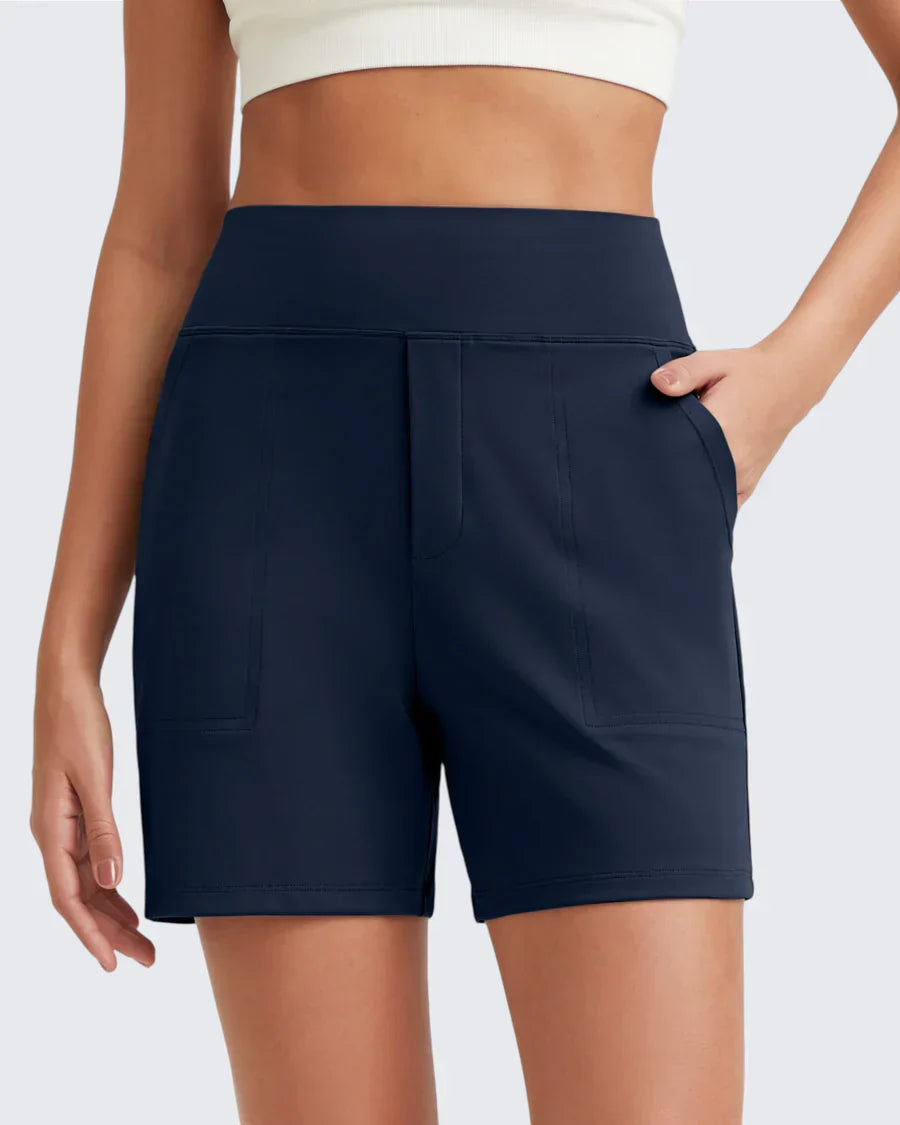 Short femme taille haute avec poches profondes pratiques