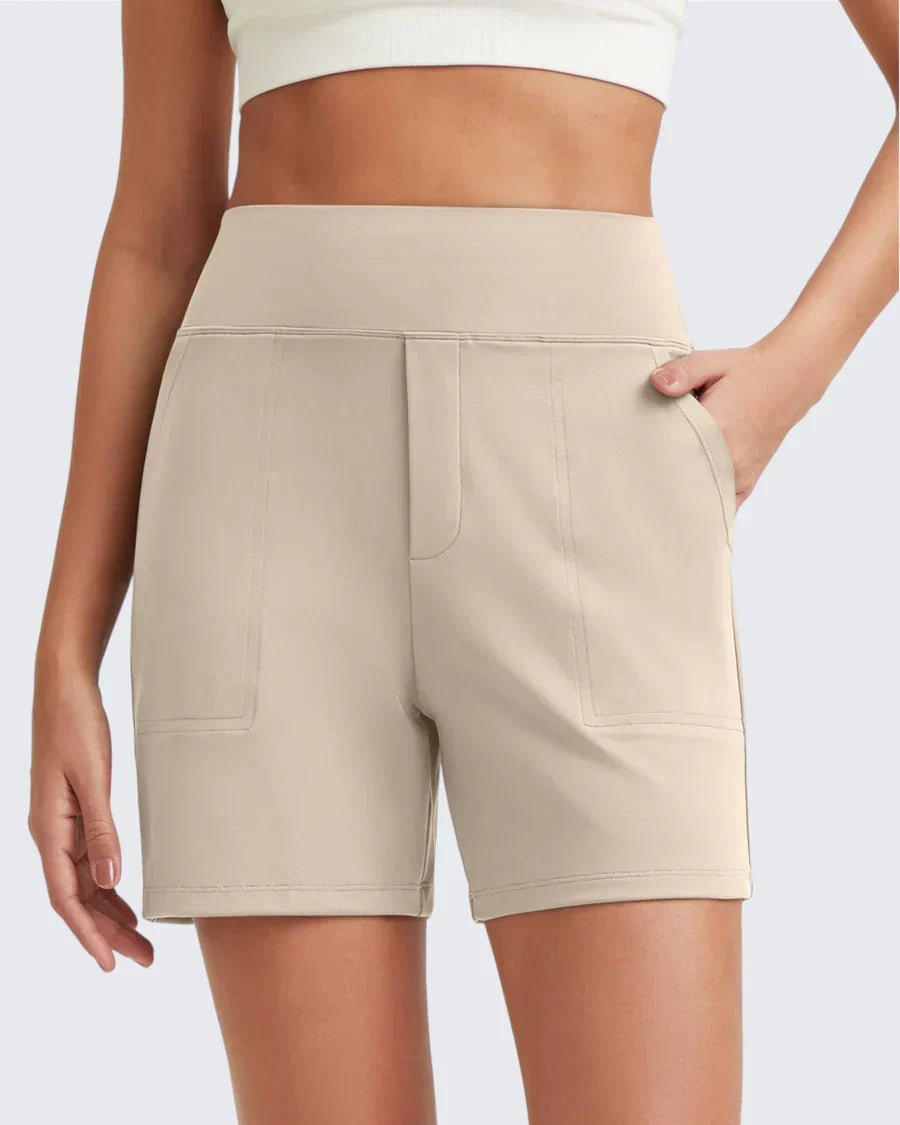 Short femme taille haute avec poches profondes pratiques