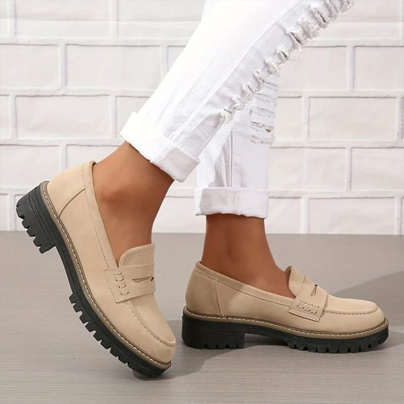 Mocassins Femme à Semelle Épaisse et Coupe Confortable pour Usage Quotidien