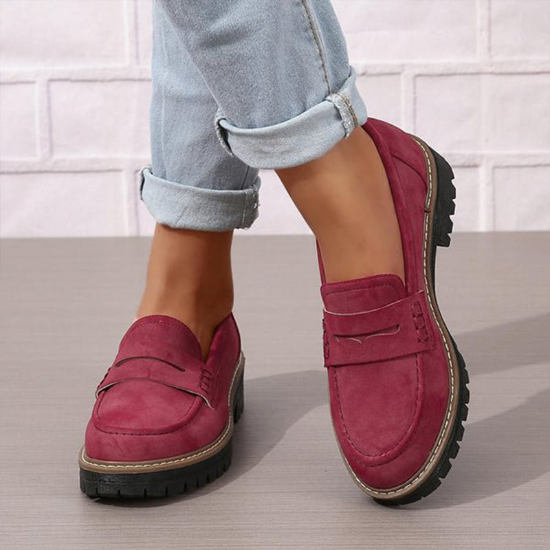 Mocassins Femme à Semelle Épaisse et Coupe Confortable pour Usage Quotidien