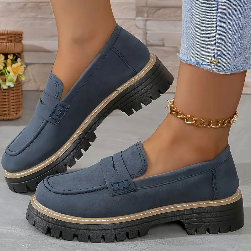 Mocassins Femme à Semelle Épaisse et Coupe Confortable pour Usage Quotidien