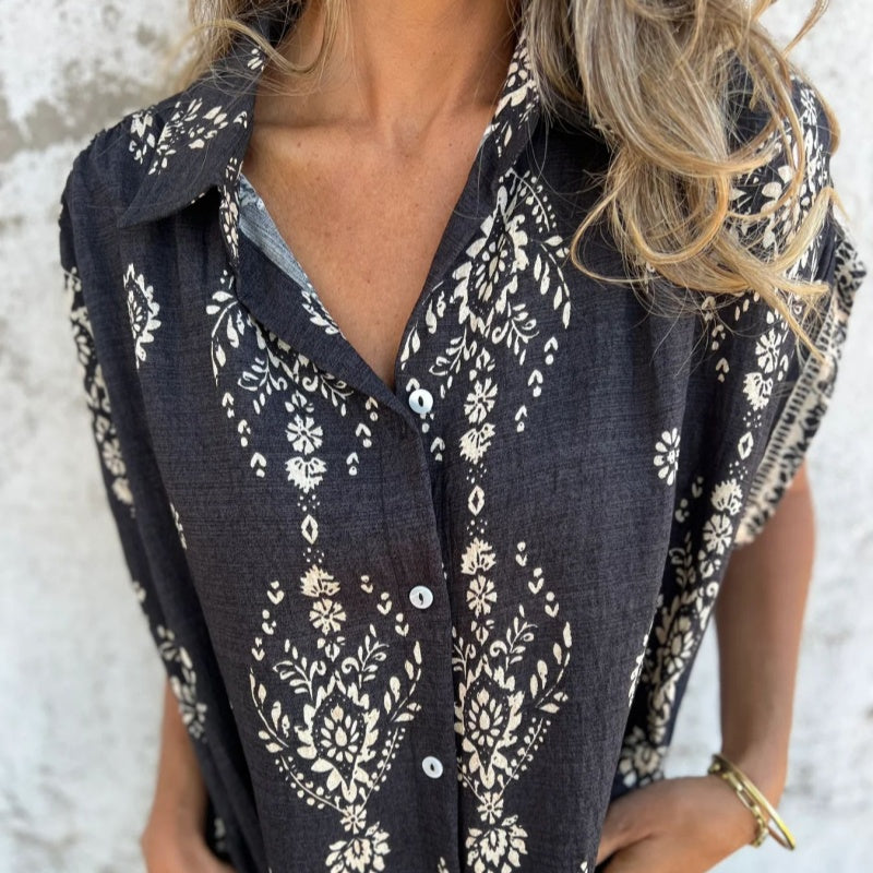 Robe Femme Ample Imprimée Avec Poches Coupe Fluide Été
