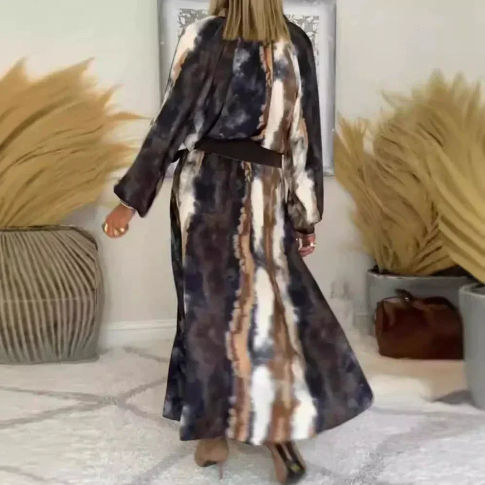Robe Femme Longue Tie Dye Coupe Fluide Bohème Élégante