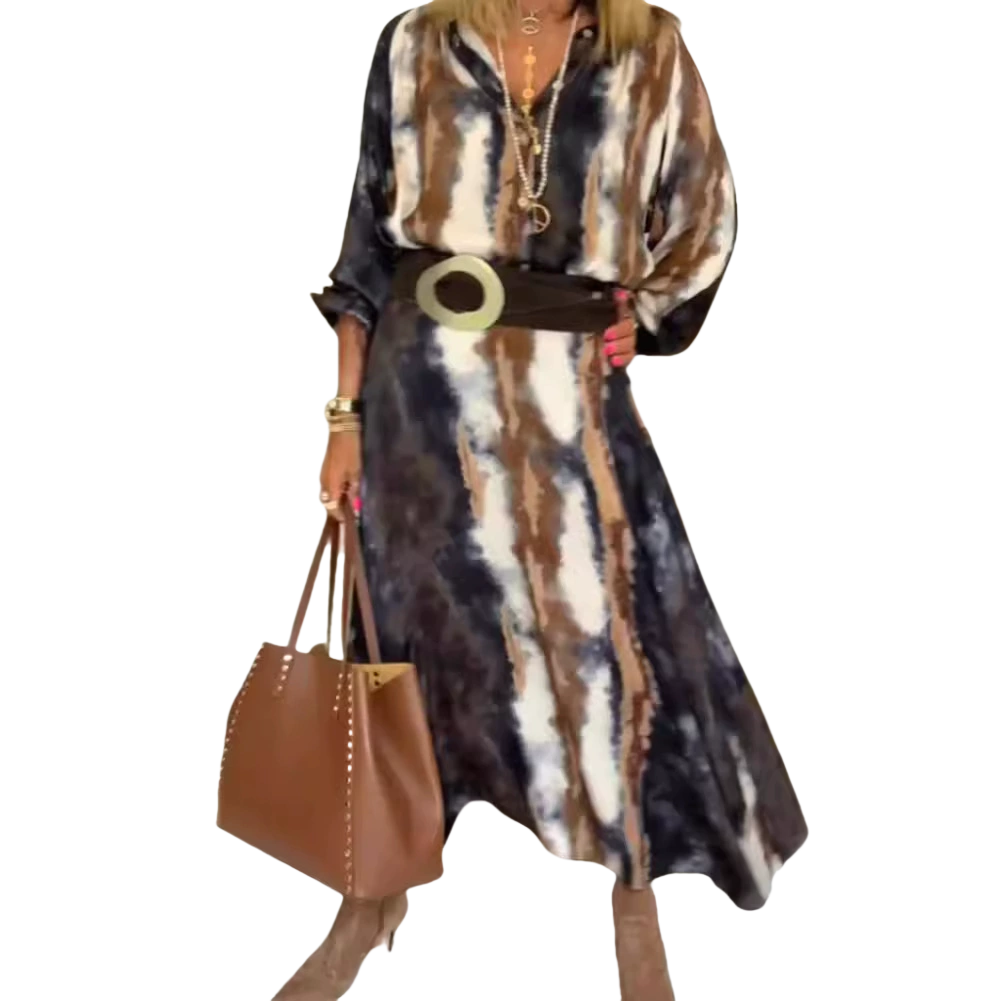 Robe Femme Longue Tie Dye Coupe Fluide Bohème Élégante