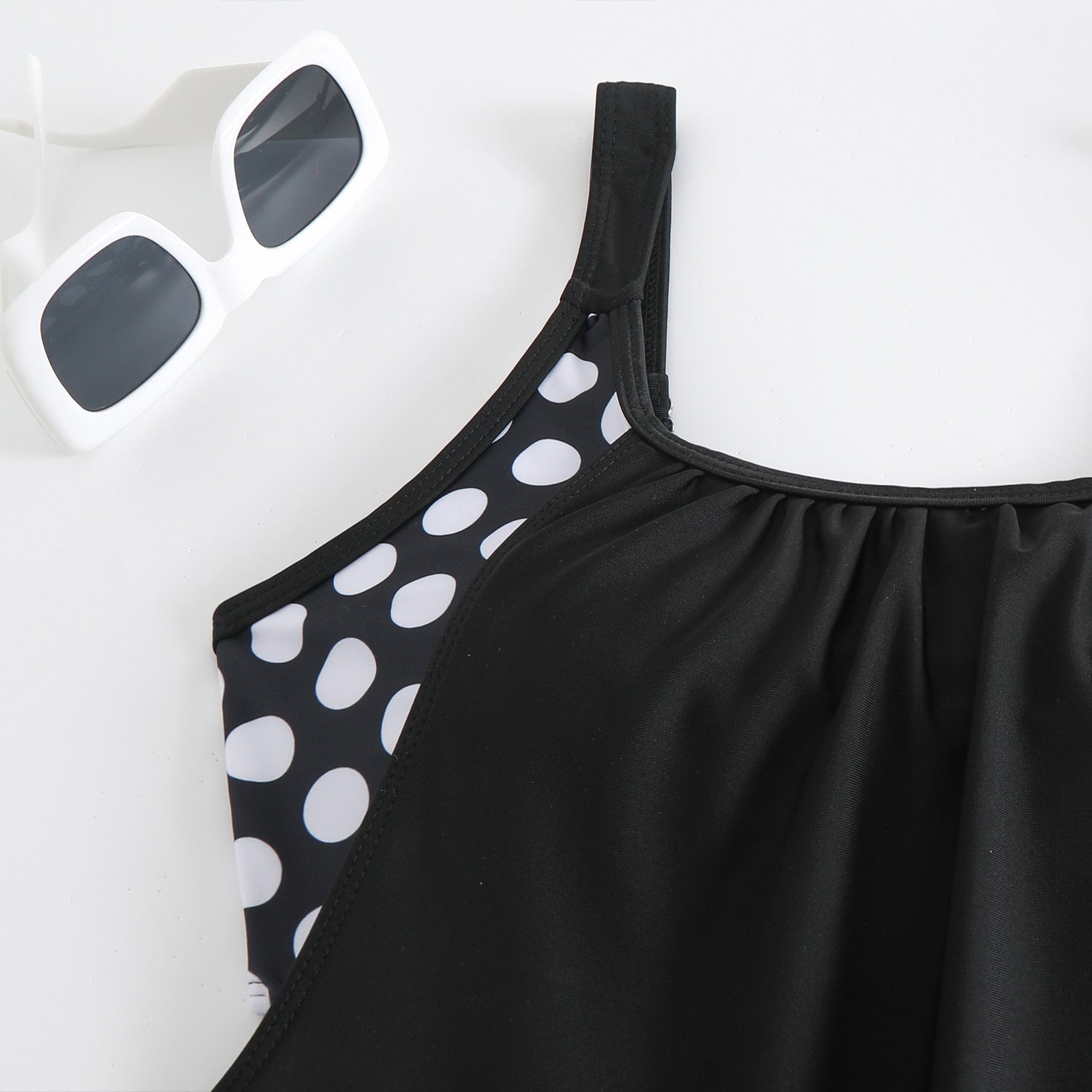 Maillot de Bain Femme 2 Pièces Taille Haute à Pois Style Rétro Été