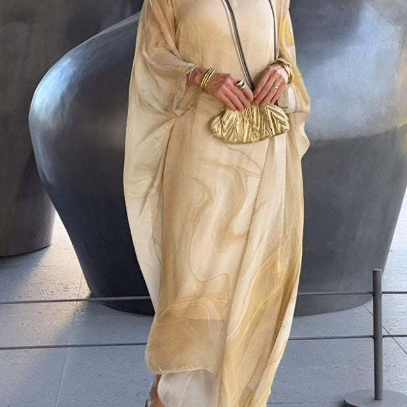 Robe Femme Longue Chiffon Fluide Ample Élégante Été Confort