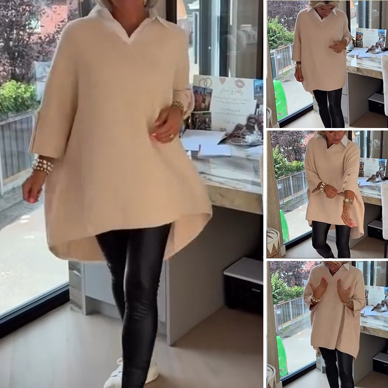 Haut femme ample col chemise | Élégant & confortable
