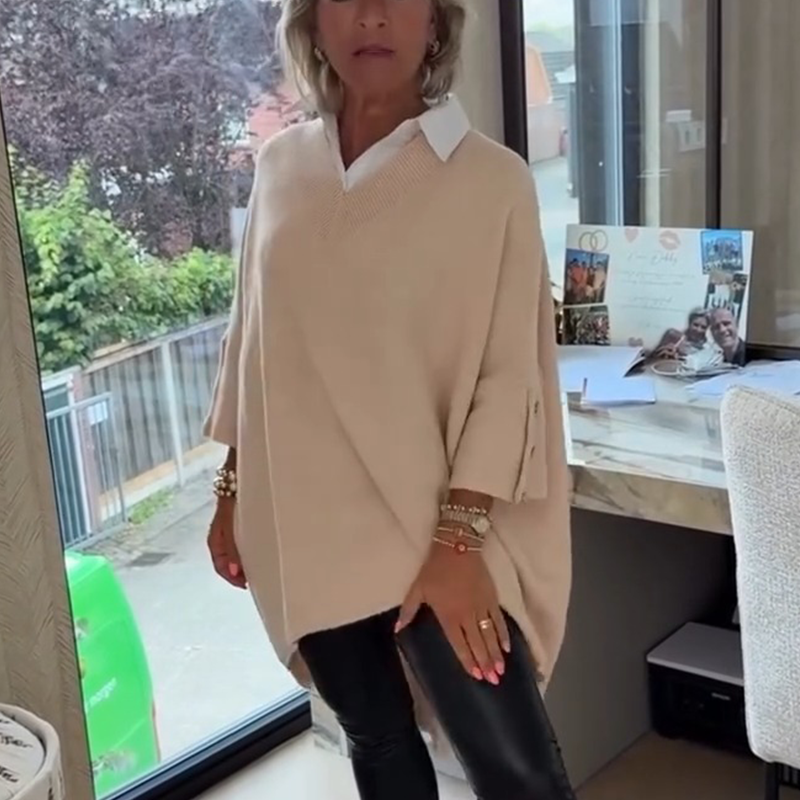 Haut femme ample col chemise | Élégant & confortable