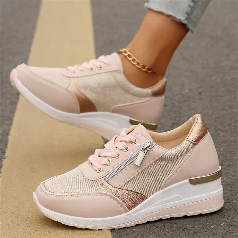 Baskets Femme Confort Zip Latéral Semelle Amortissante Moderne