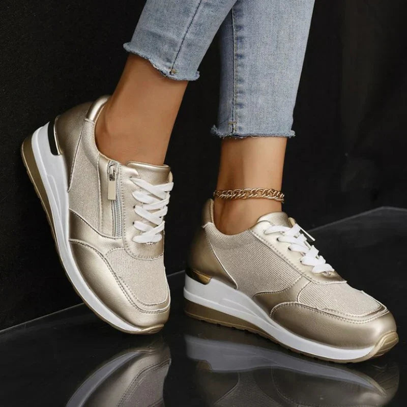 Baskets Femme Confort Zip Latéral Semelle Amortissante Moderne