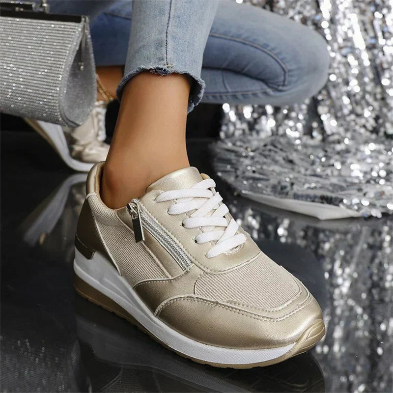 Baskets Femme Confort Zip Latéral Semelle Amortissante Moderne