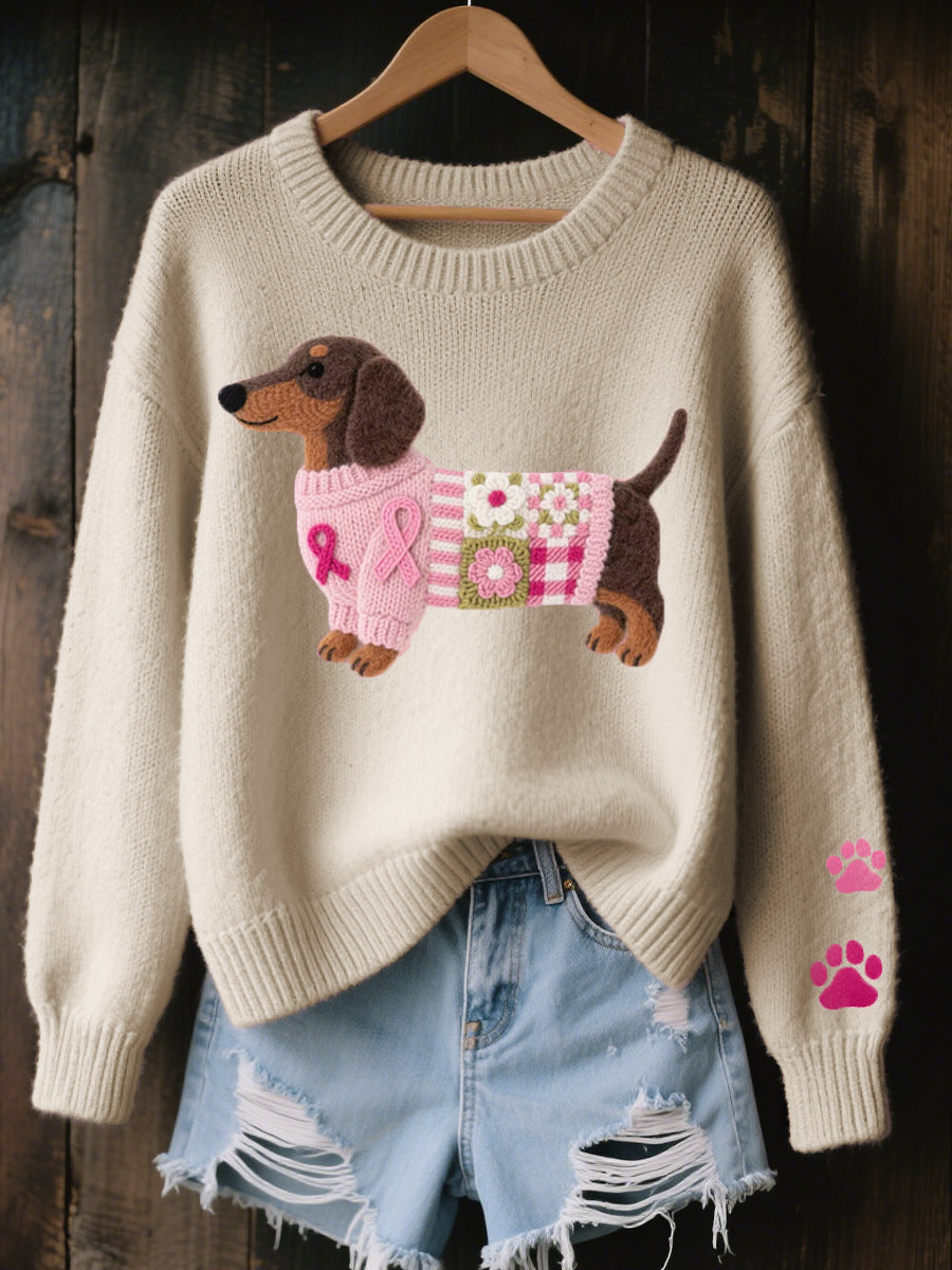 Pull Femme Motif Teckel | Maille Douce et Originale