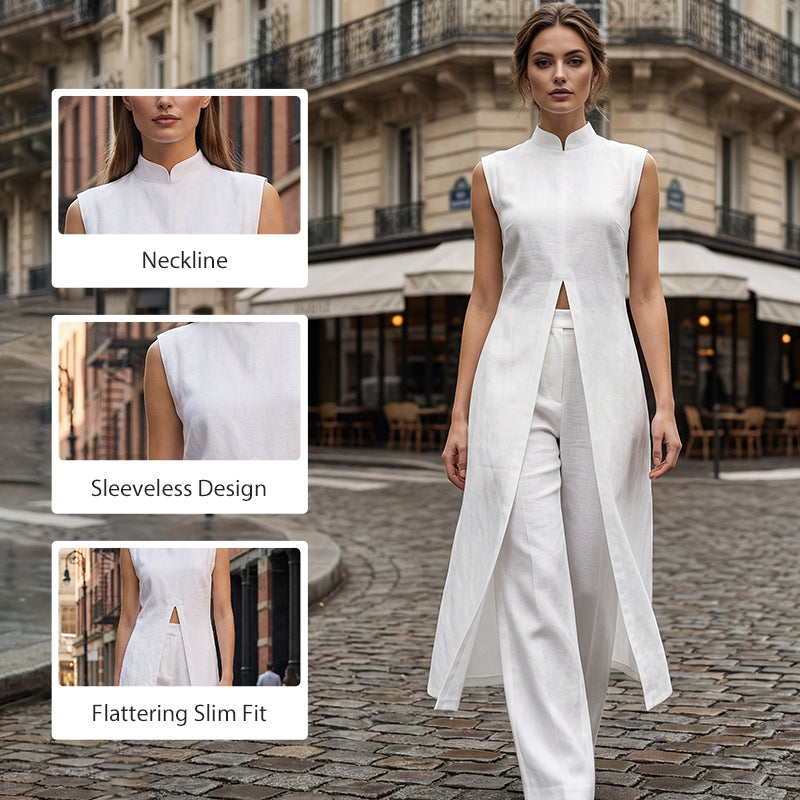 Ensemble Femme Coton Élégant avec Fente Moderne