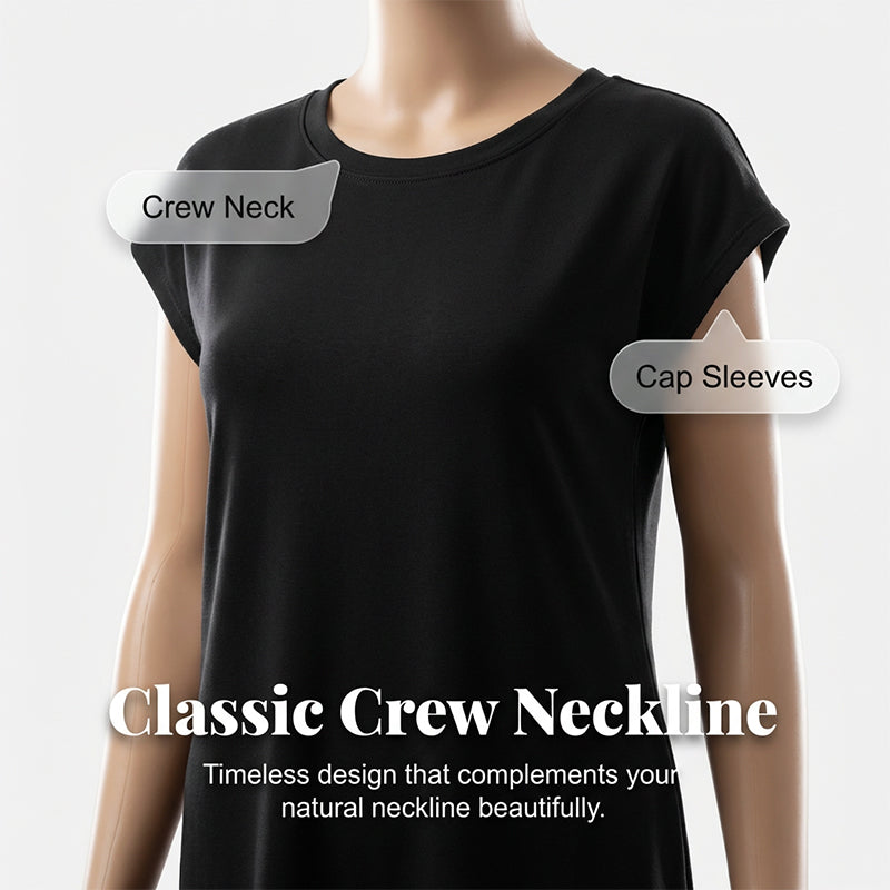 Robe t-shirt femme midi ample avec poches pratiques