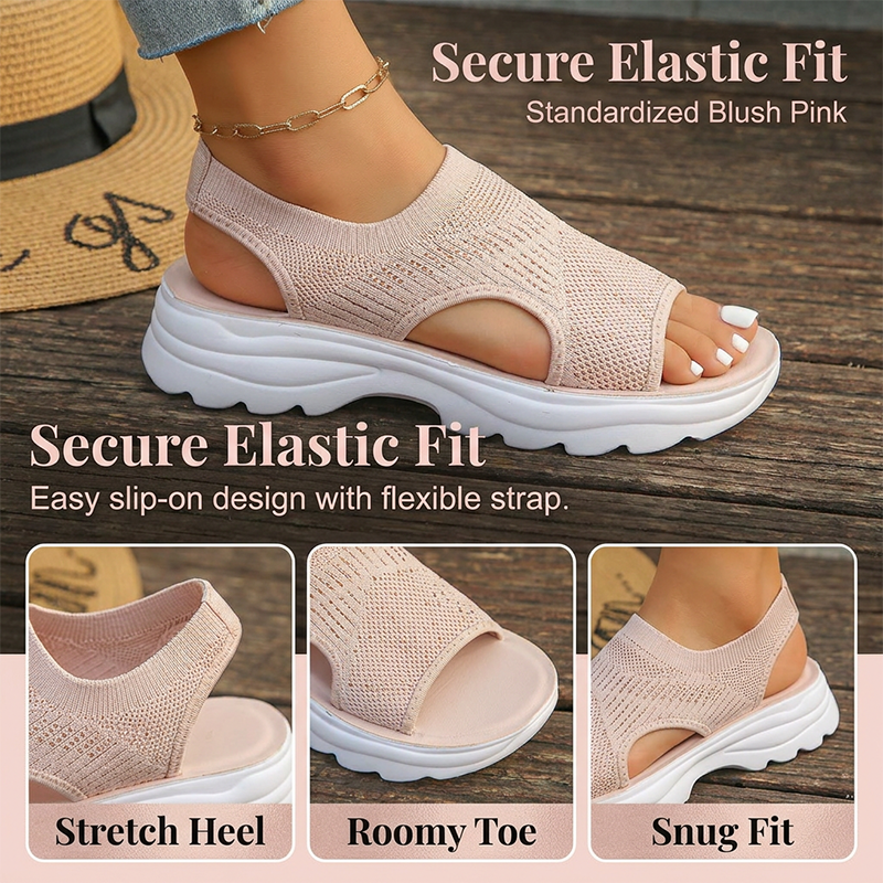 Sandales femme à plateforme en mesh respirant