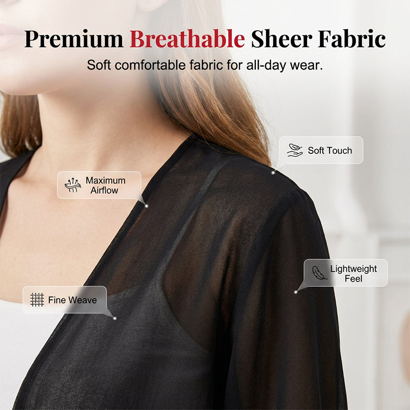 Haut femme en chiffon transparent avec nœud à l’avant