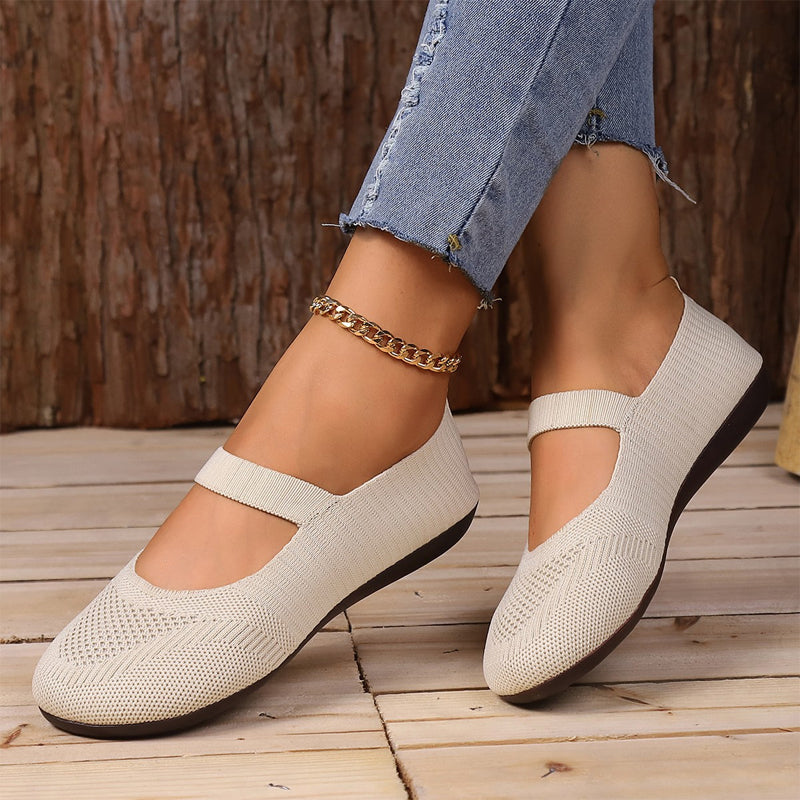 Ballerines femme respirantes en maille avec bride élastique