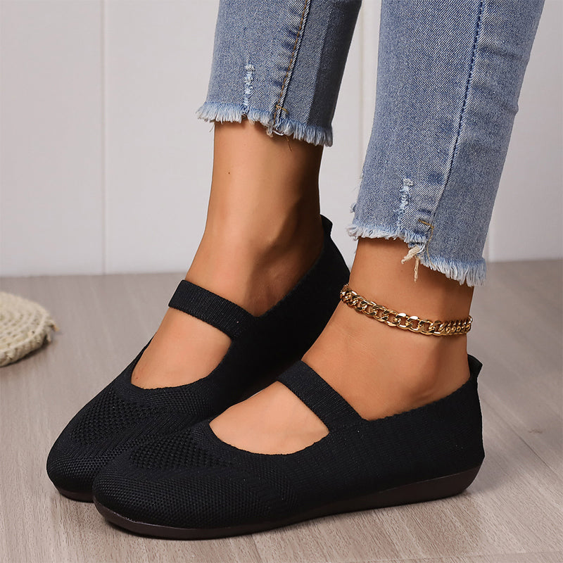 Ballerines femme respirantes en maille avec bride élastique