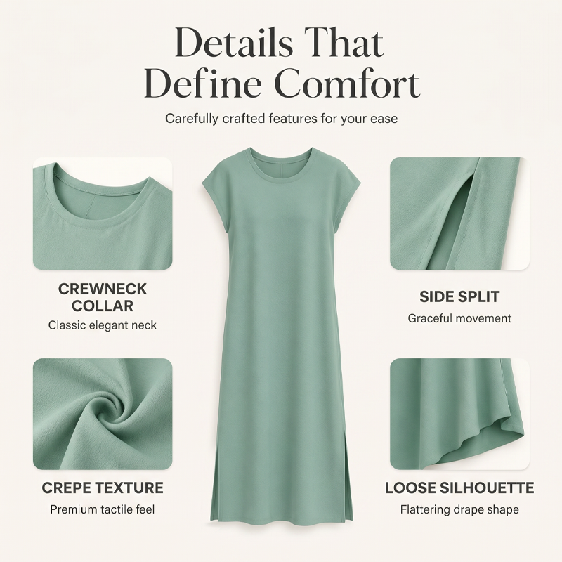 Robe midi femme sans manches avec fente latérale