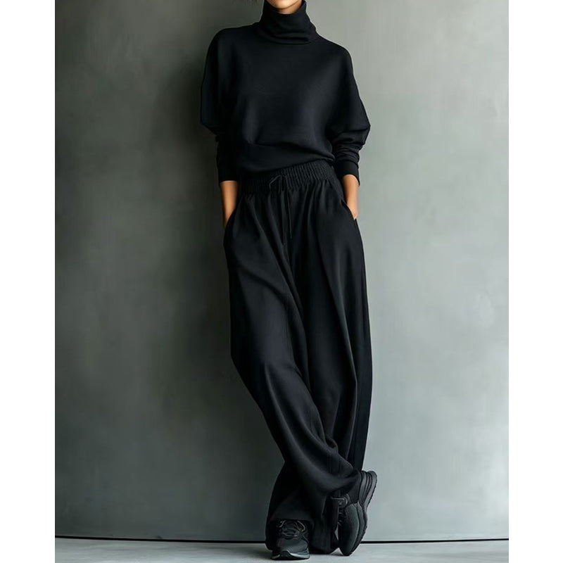 Ensemble femme avec col montant et pantalon fluide