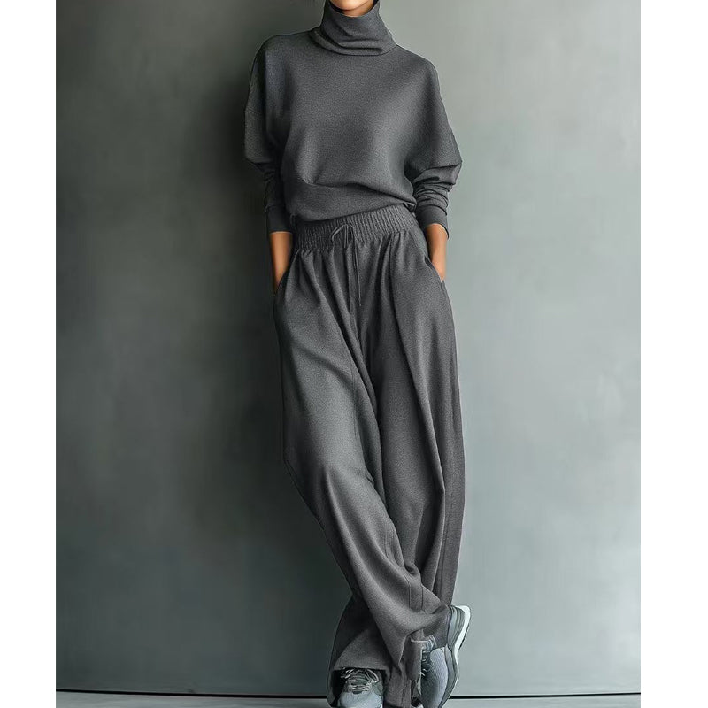 Ensemble femme avec col montant et pantalon fluide