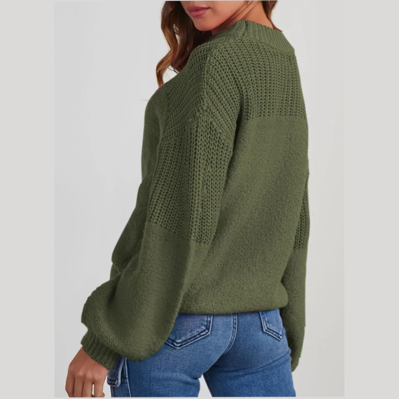 Pull femme en tricot doux à manches longues