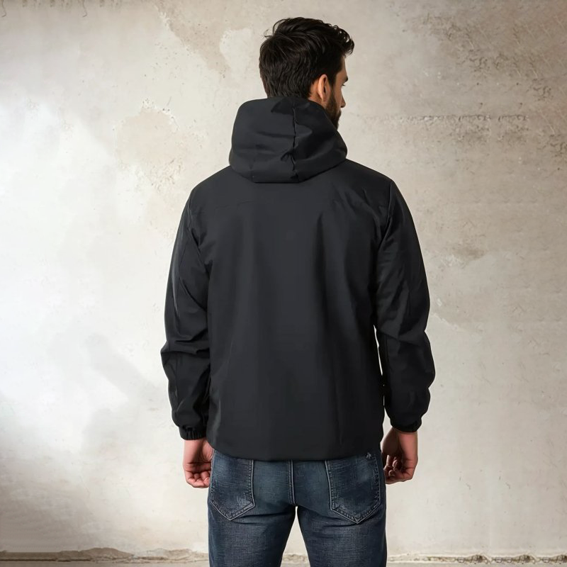 Veste imperméable homme à capuche avec poches multiples