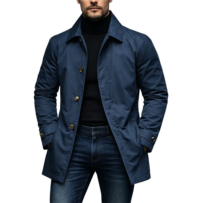 Trench homme imperméable mi-long à style urbain