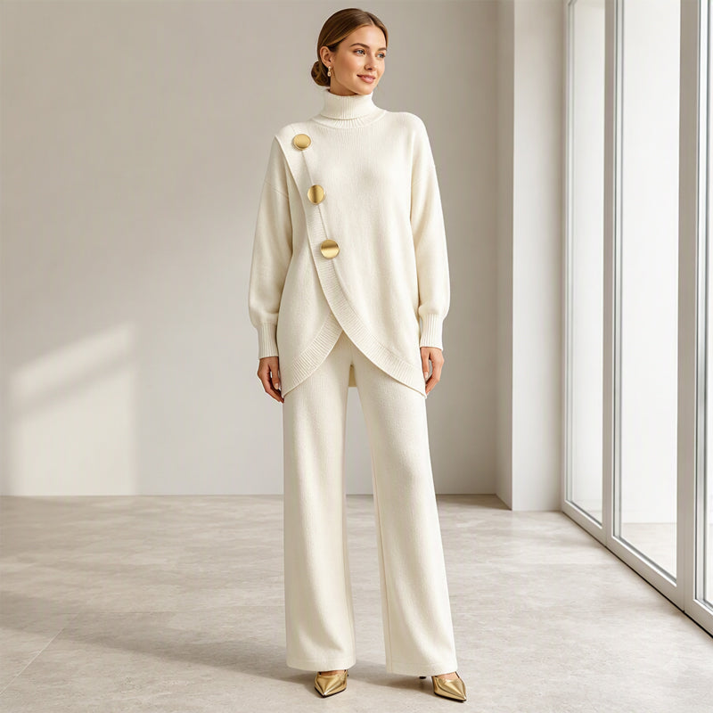 Ensemble femme en maille avec pantalon large