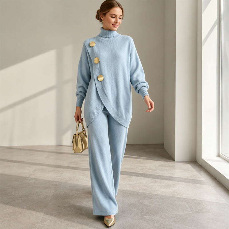 Ensemble femme en maille avec pantalon large