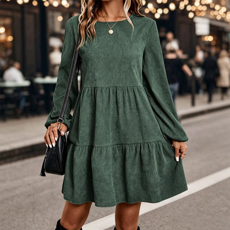 Robe femme trapèze à manches longues