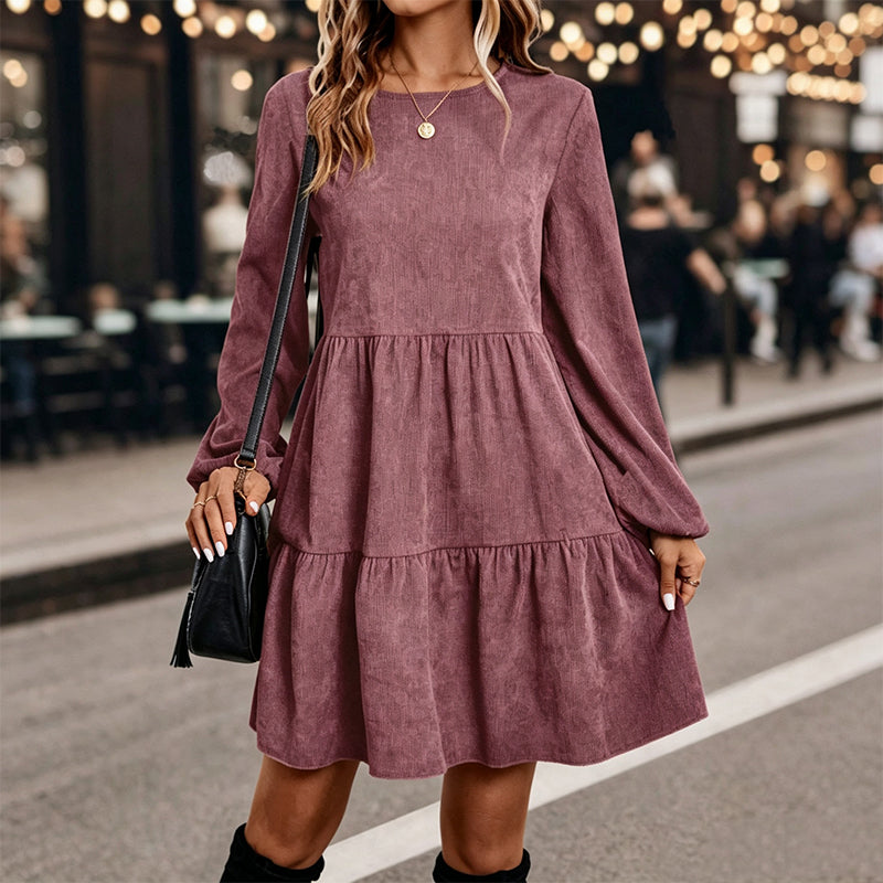 Robe femme trapèze à manches longues