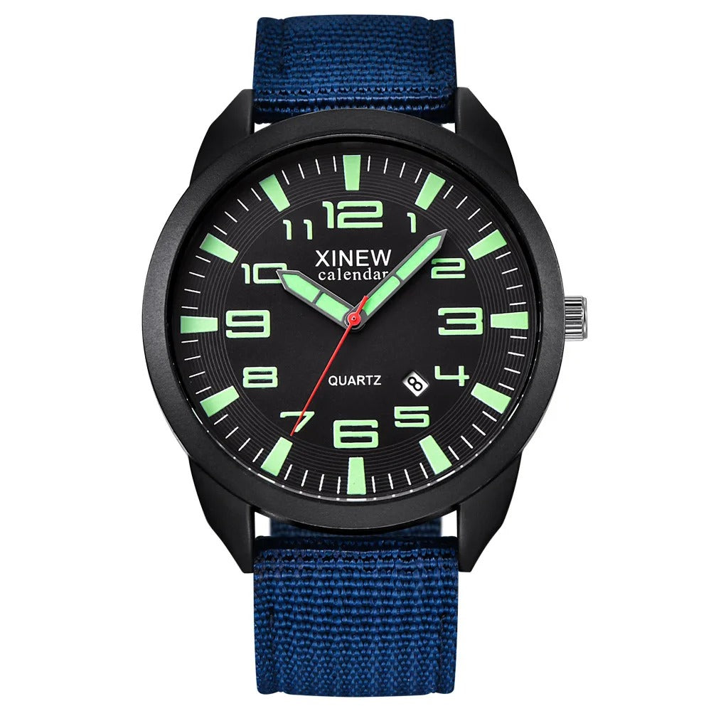 Montre analogique à quartz pour homme | Montre-bracelet sportive avec calendrier