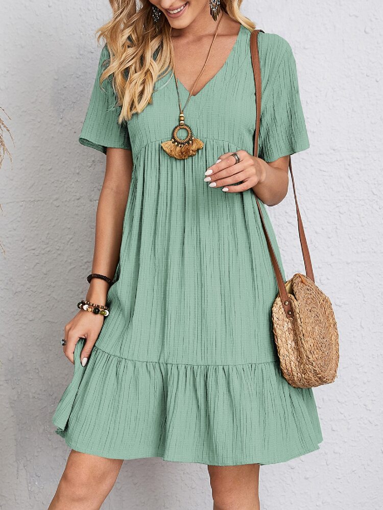 Robe Femme Coupe Fluide Effet Drapé Tissu Texturé Style Quotidien Élégant