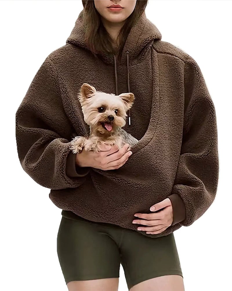 Sweat à capuche femme avec poche pour animal