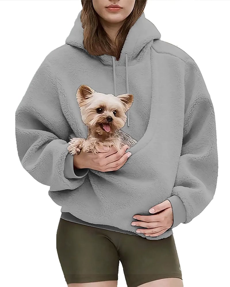 Sweat à capuche femme avec poche pour animal