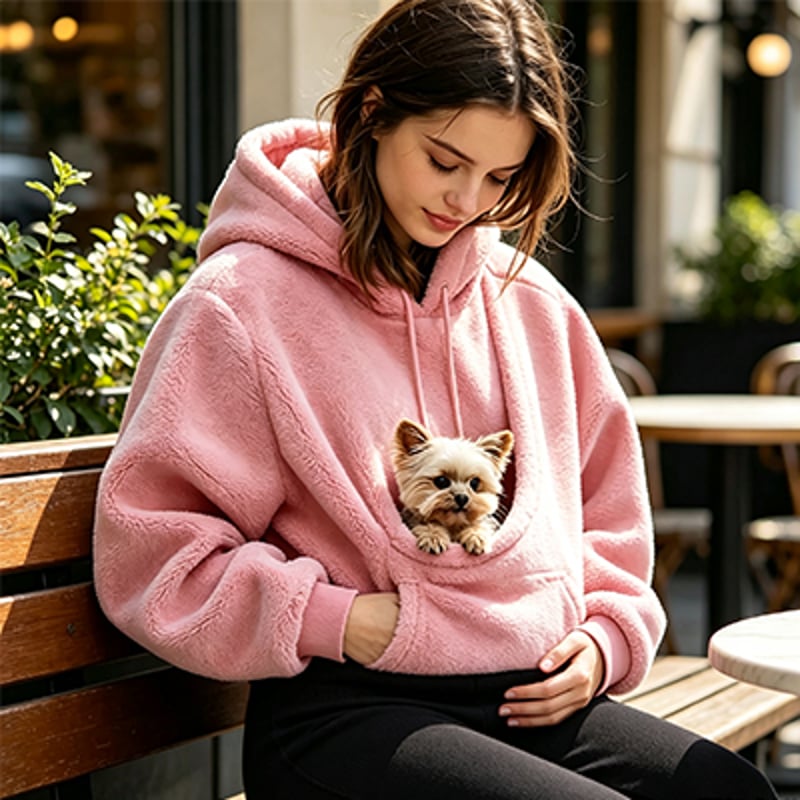 Sweat à capuche femme avec poche pour animal