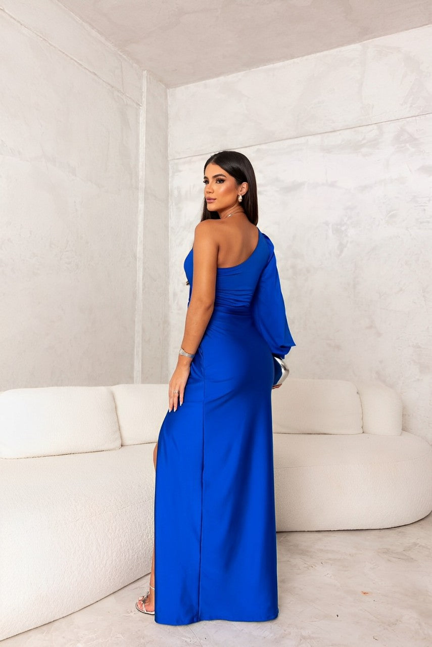 Robe de soirée asymétrique drapée pour femme