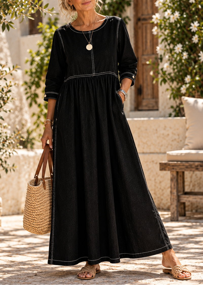 Robe midi femme en denim vintage